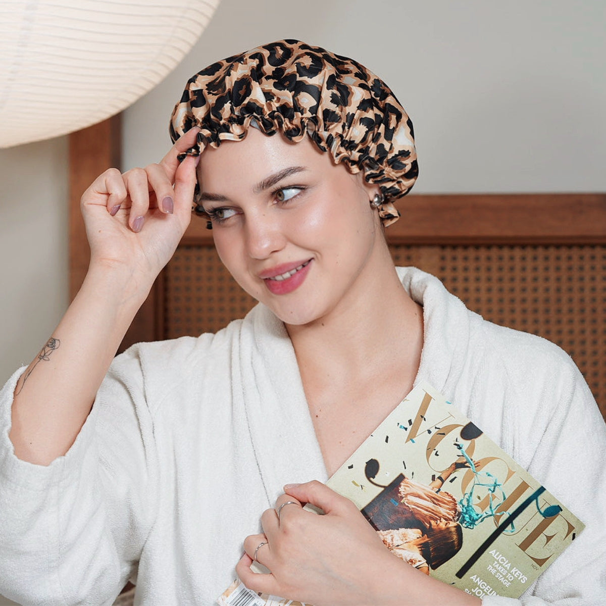 Shower Cap - Leopard Print - Shower Caps