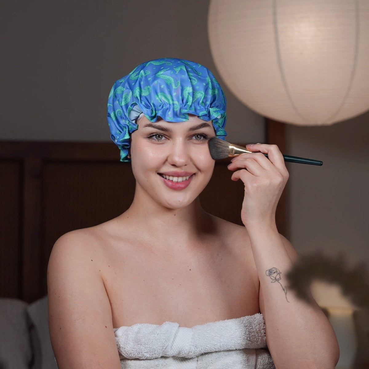 Shower Cap - Seahorse Print - Shower Caps