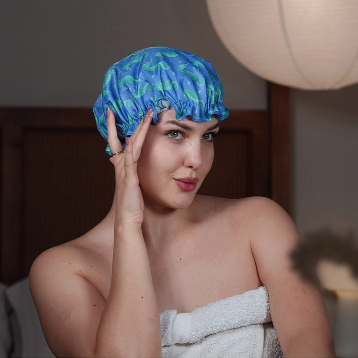 Shower Cap - Seahorse Print - Shower Caps