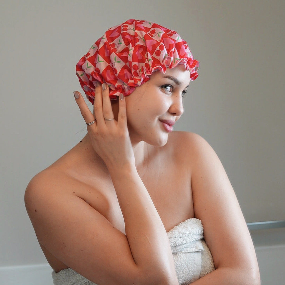 Shower Cap - Sweet Cherry Print - Shower Caps