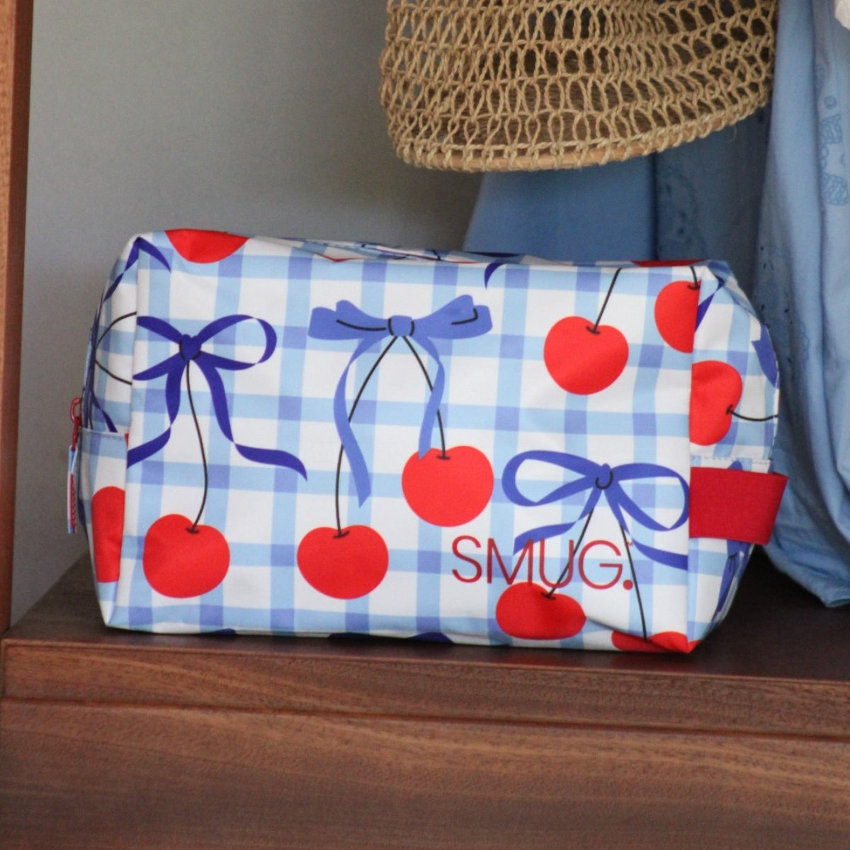 Wash Bag - Blue Cherries Print - Wash Bags
