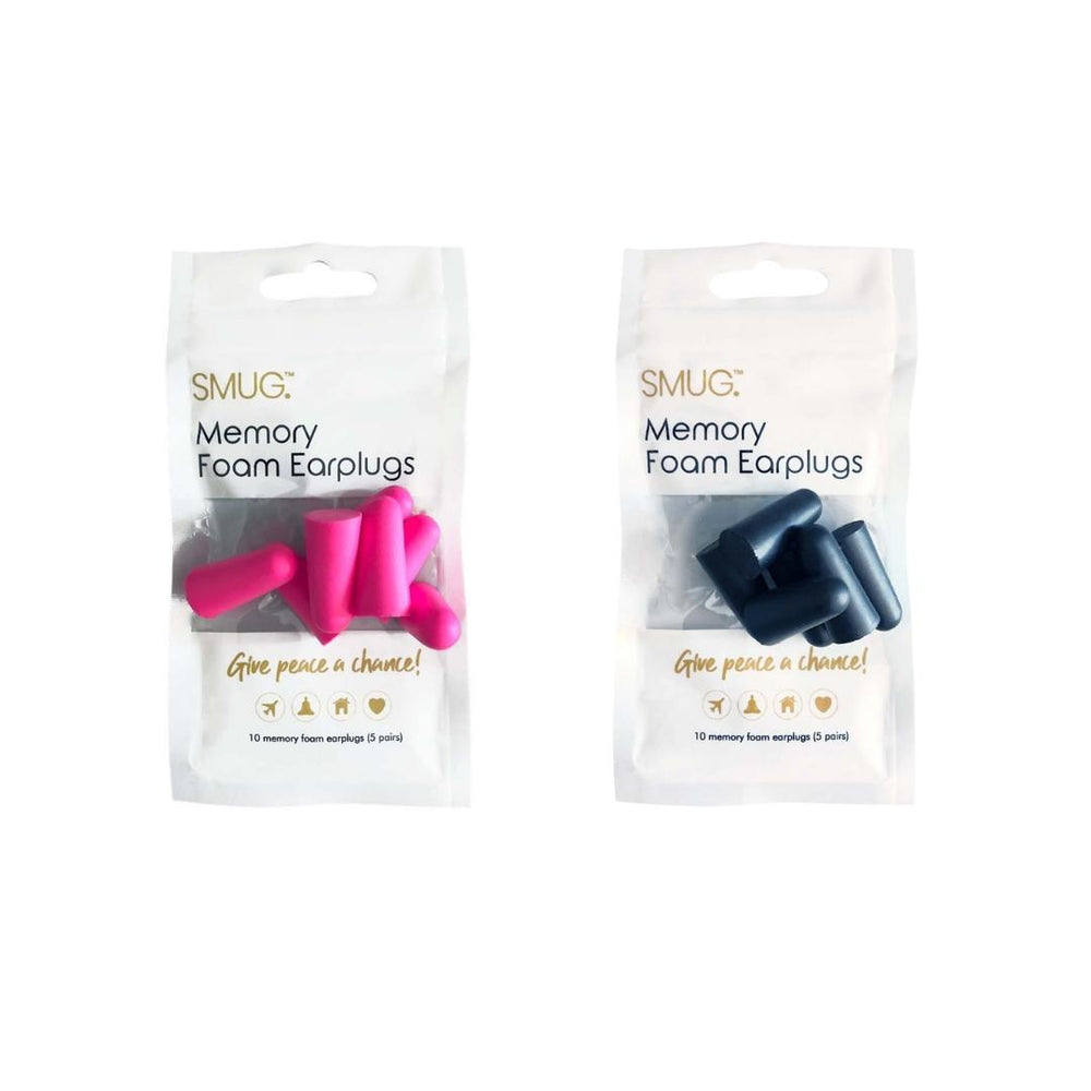 Protetores auriculares em espuma viscoelástica - Conjunto preto e rosa