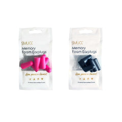 Bouchons d'oreilles en mousse à mémoire de forme - Ensemble noir et rose