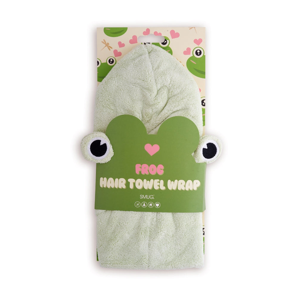 Serviette à cheveux fantaisie, grenouille 