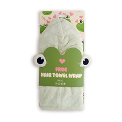 Serviette à cheveux fantaisie, grenouille 