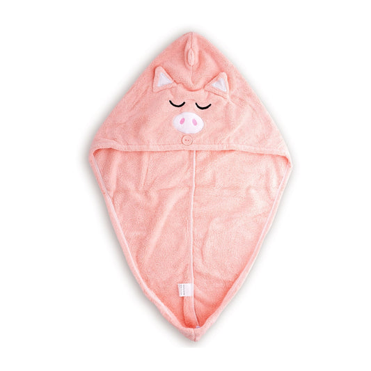 Novelty Hair Towel Wrap, Piggy - Novelty Hair Towel Wrap