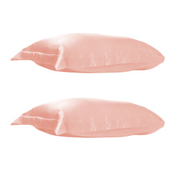 Deux taies d'oreiller en satin - Rose