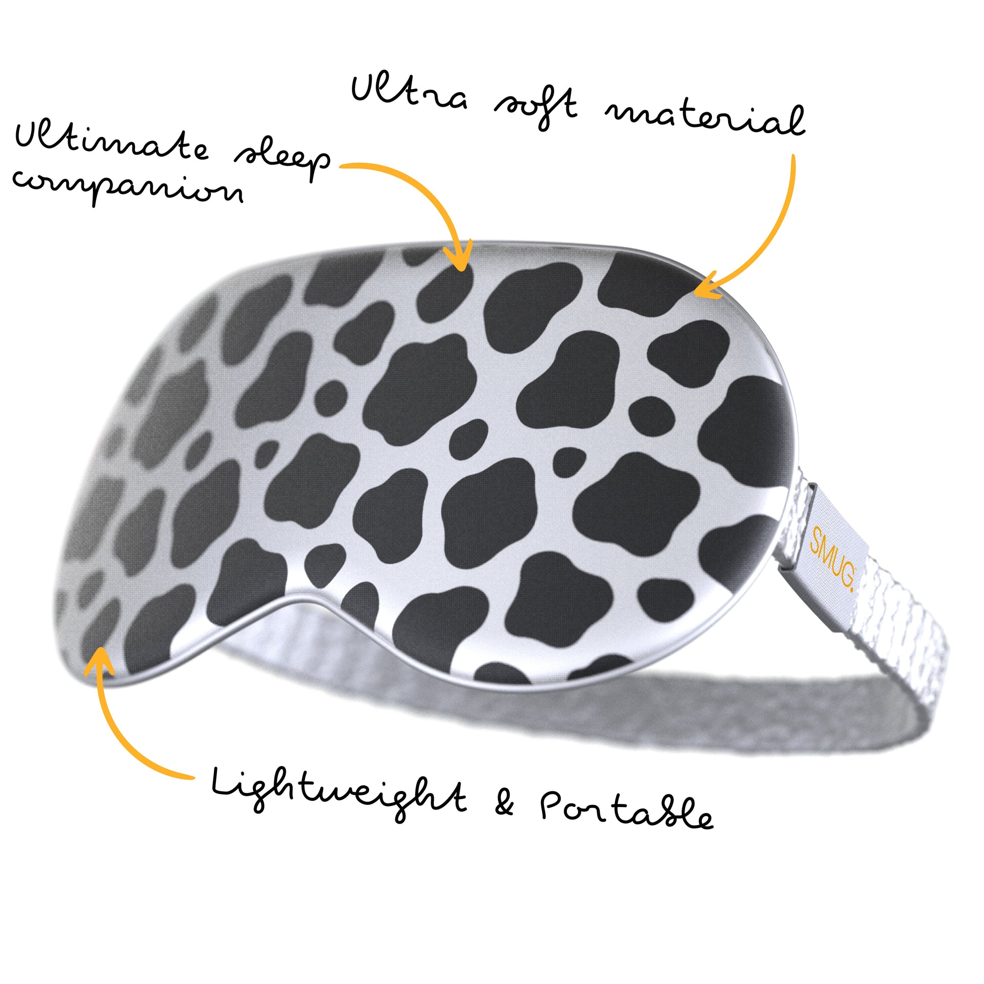 Satin Sleep Mask - Cow Print for Relaxation - Satin Sleep Mask
