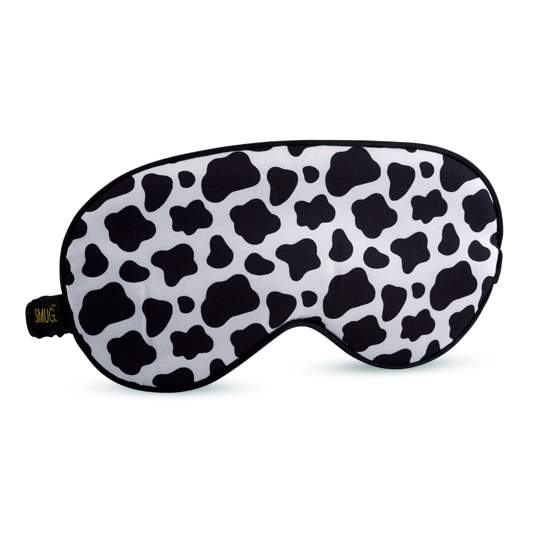 Satin Sleep Mask - Cow Print for Relaxation Sleep Mask Only - Satin Sleep Mask