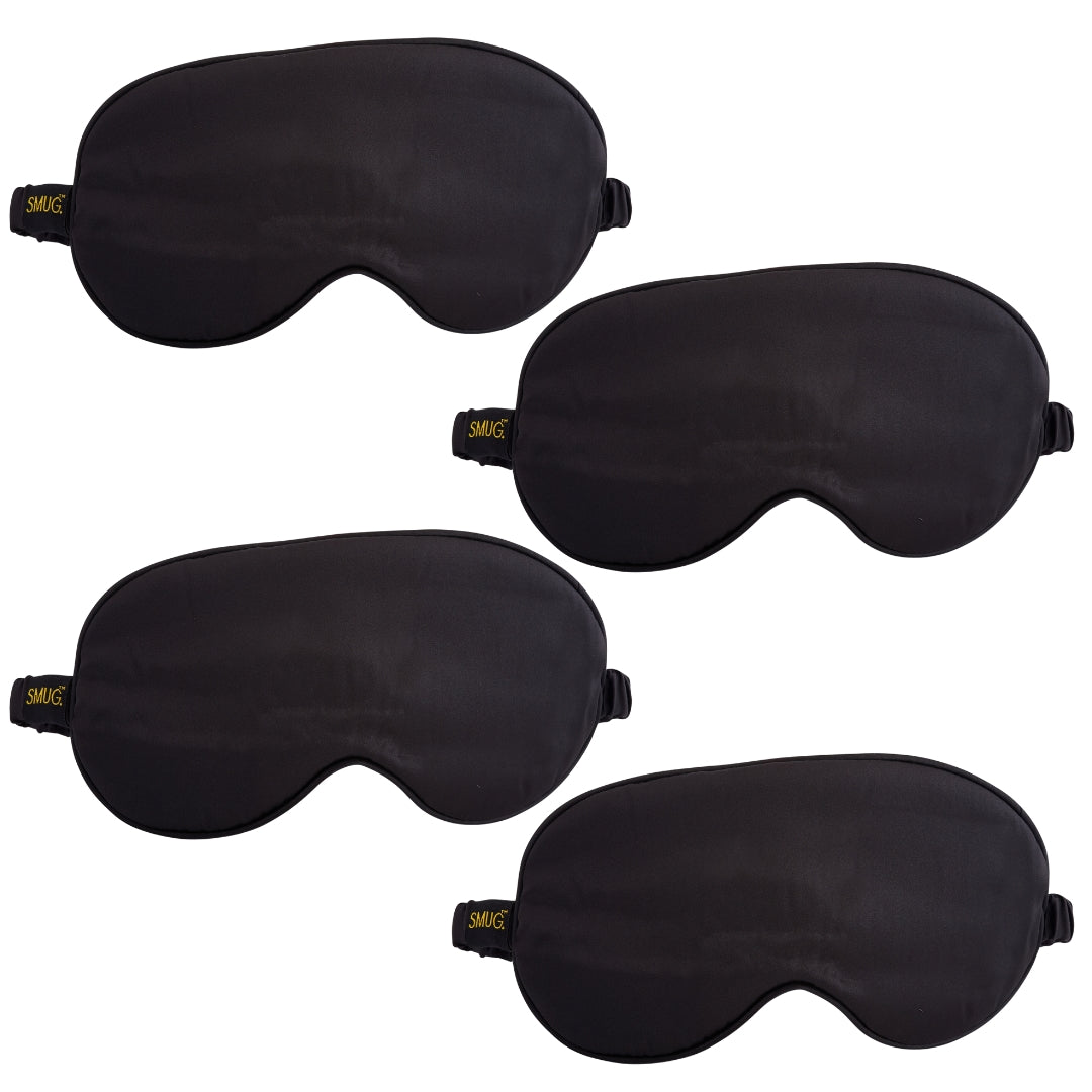 Satin Sleep Mask Multipack Sets - Various Designs Black - Satin Sleep Mask Set