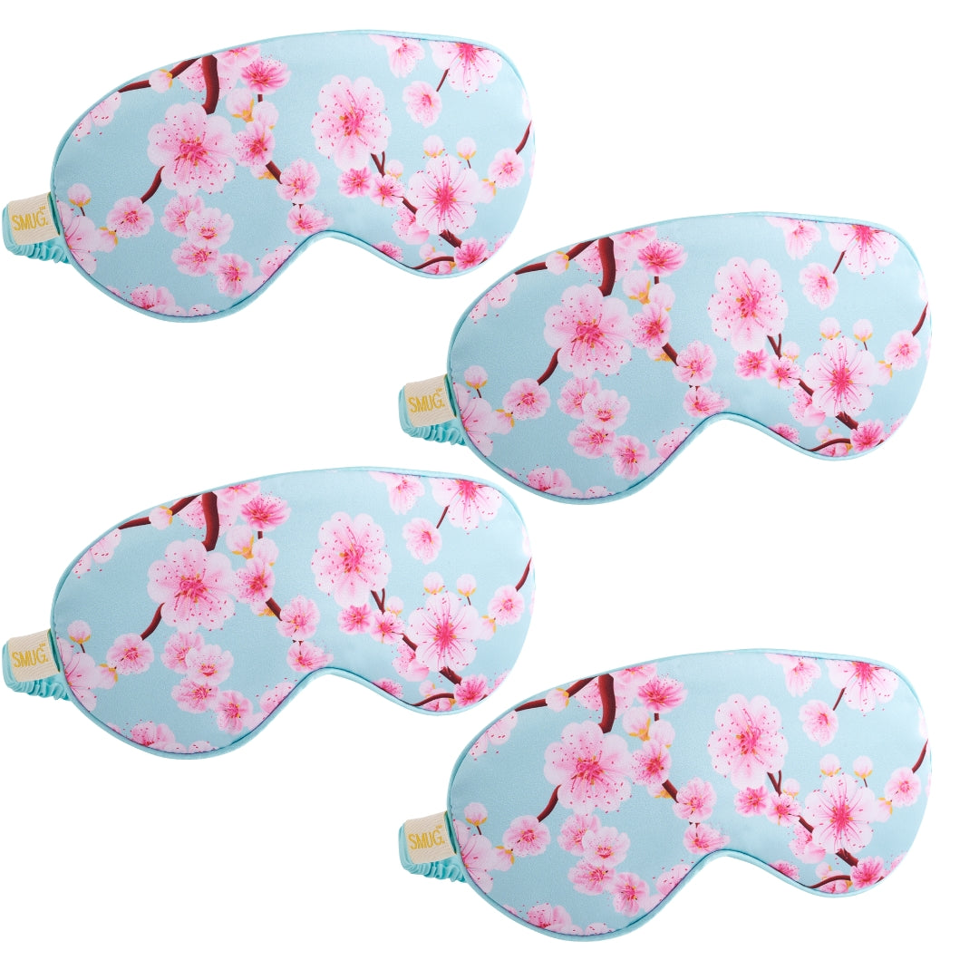 Satin Sleep Mask Multipack Sets - Various Designs Cherry Blossom - Satin Sleep Mask Set