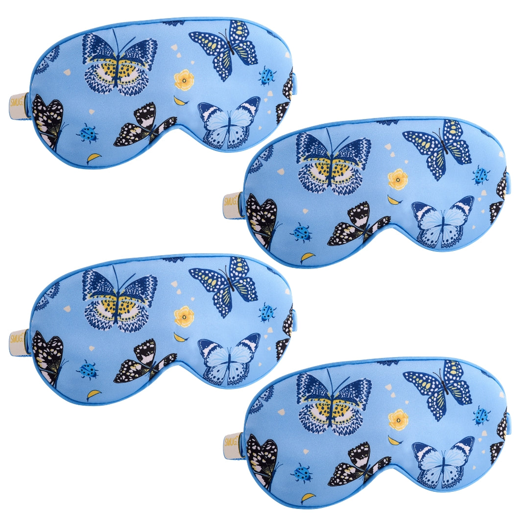 Satin Sleep Mask Multipack Sets - Various Designs Butterflies - Satin Sleep Mask Set