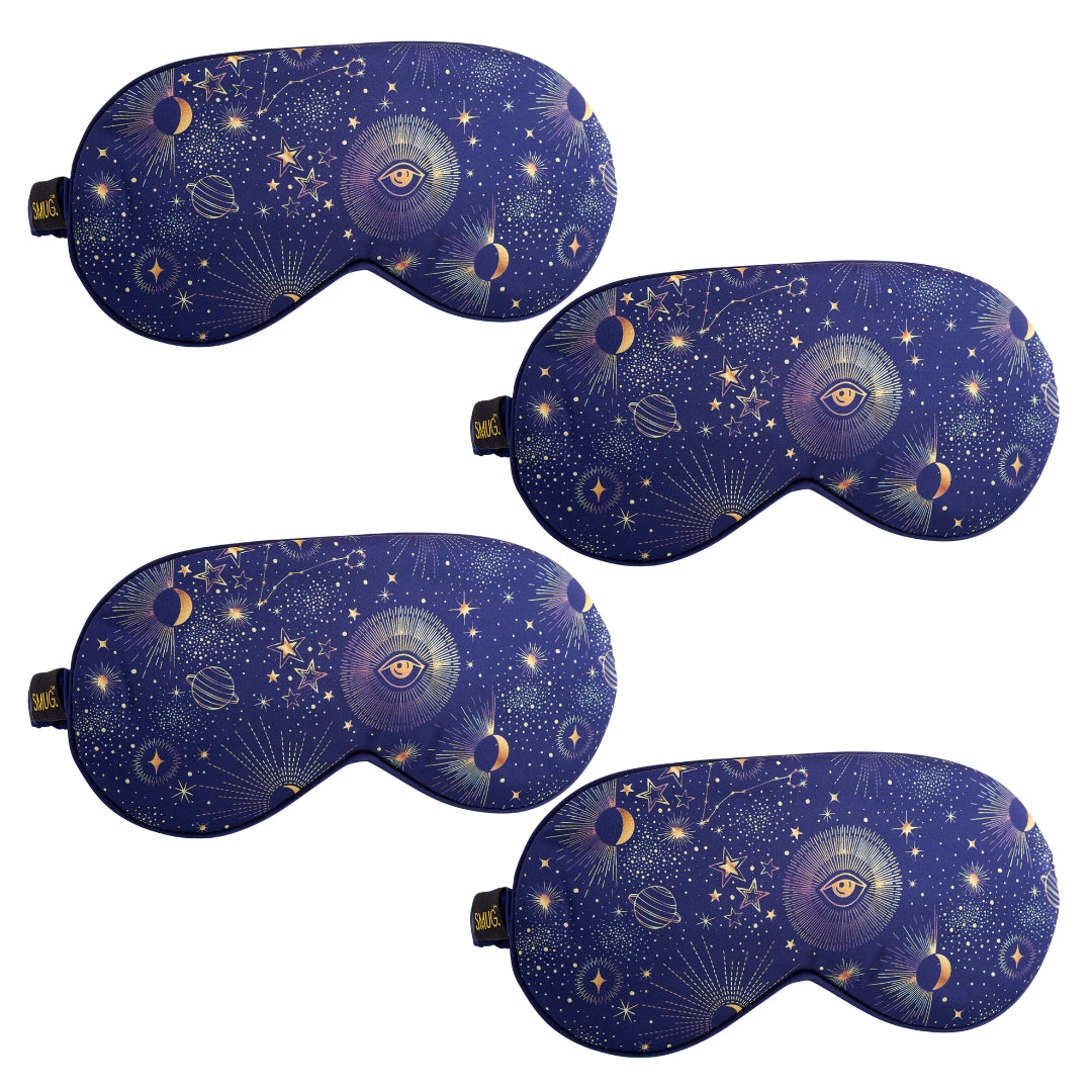 Satin Sleep Mask Multipack Sets - Various Designs Blue Celestial - Satin Sleep Mask Set
