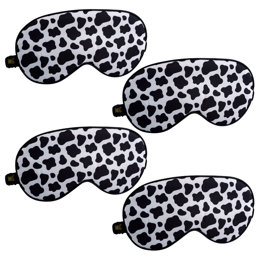 Satin Sleep Mask Multipack Sets - Various Designs Cow - Satin Sleep Mask Set