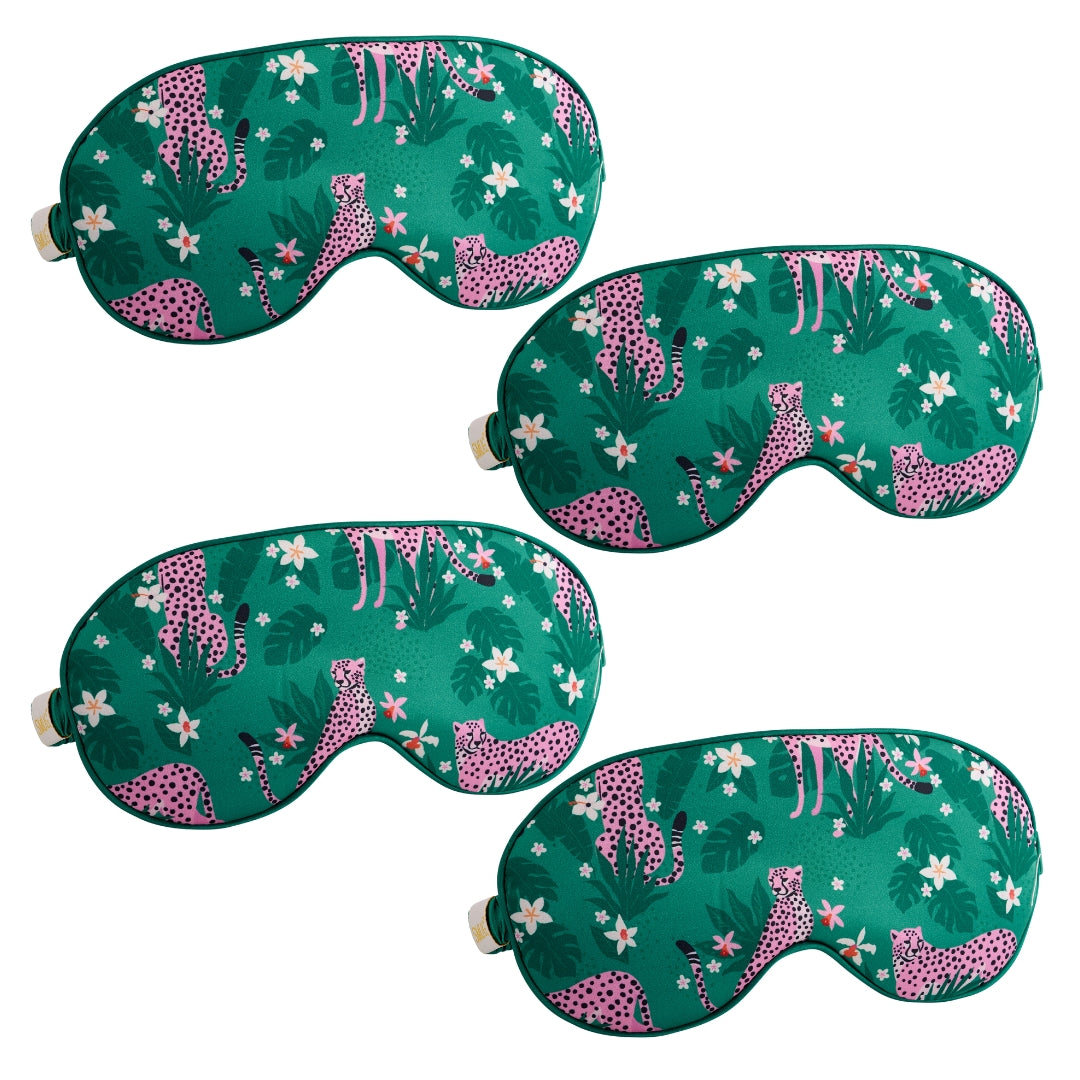 Satin Sleep Mask Multipack Sets - Various Designs Cheetah - Satin Sleep Mask Set