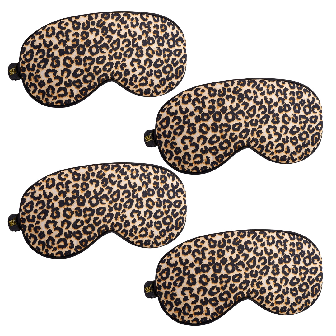 Satin Sleep Mask Multipack Sets - Various Designs Leopard - Satin Sleep Mask Set