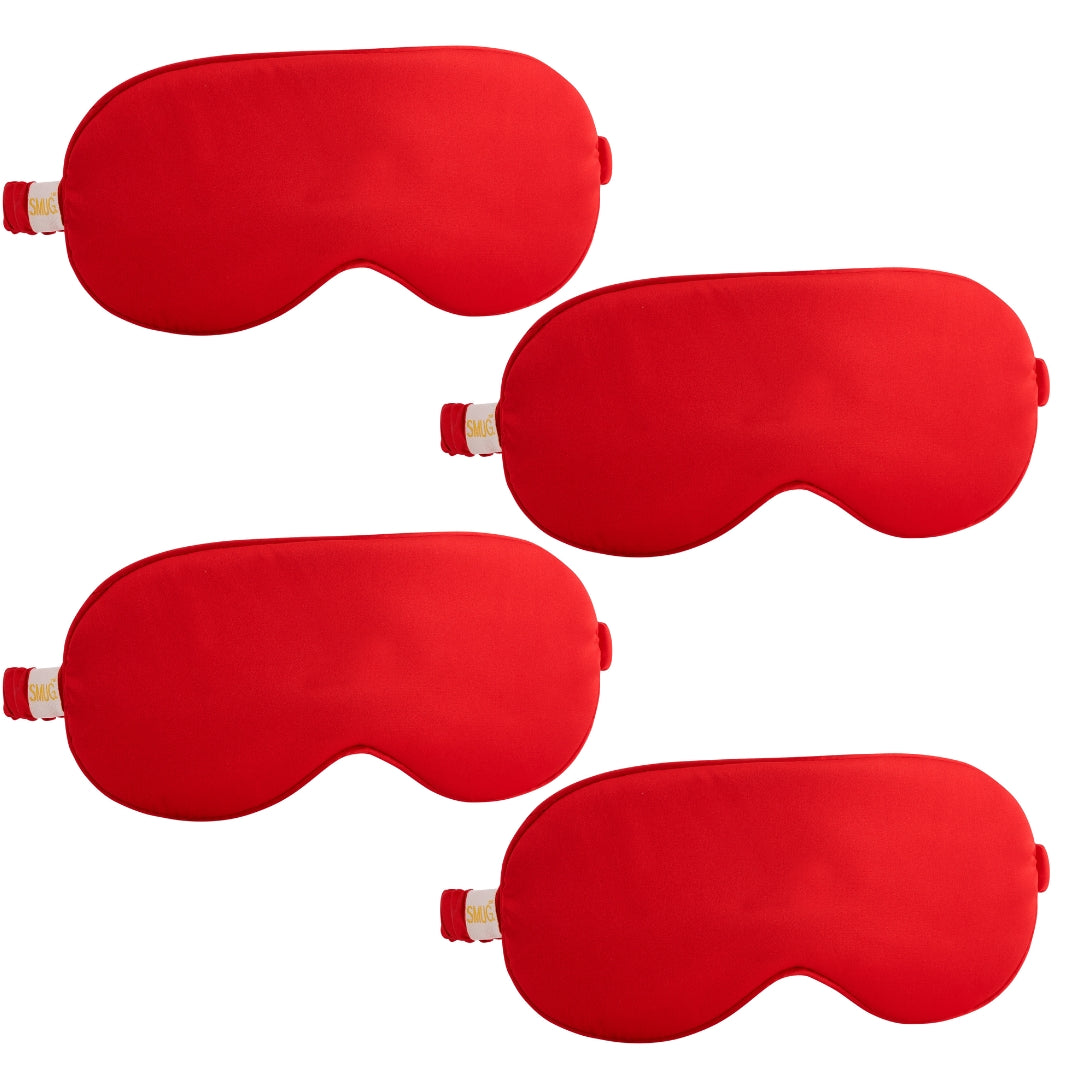 Satin Sleep Mask Multipack Sets - Various Designs Red - Satin Sleep Mask Set