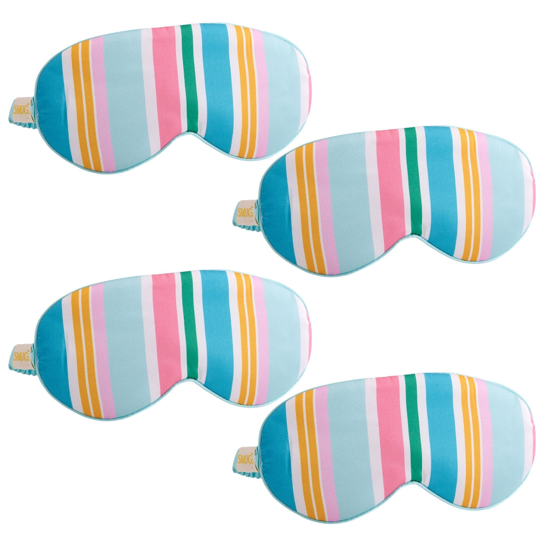 Satin Sleep Mask Multipack Sets - Various Designs Bold Spring Stripe - Satin Sleep Mask Set