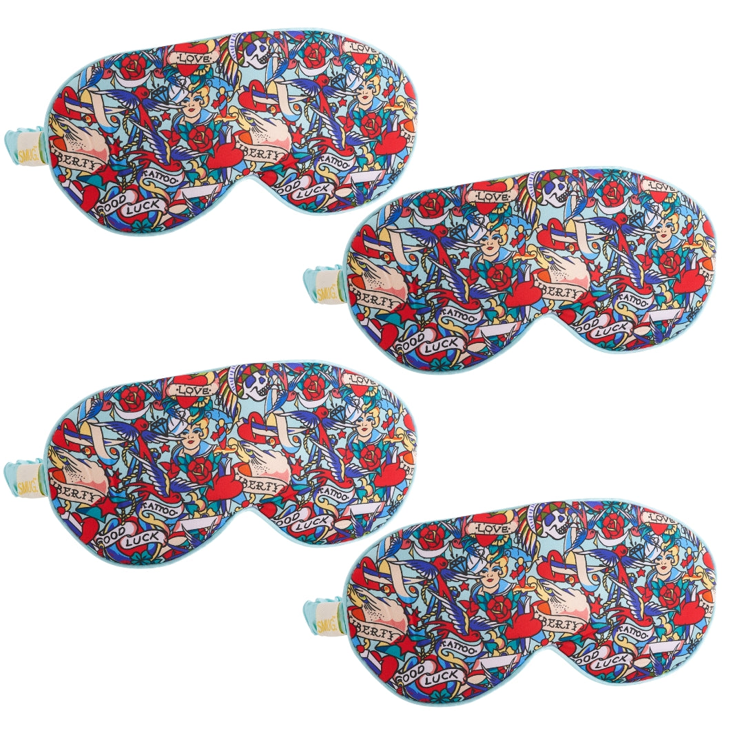 Satin Sleep Mask Multipack Sets - Various Designs Tattoo - Satin Sleep Mask Set