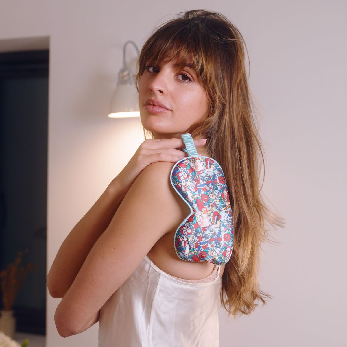 SMUG Satin Sleep Mask - Tattoo Print for Relaxing Nights - Satin Sleep Mask