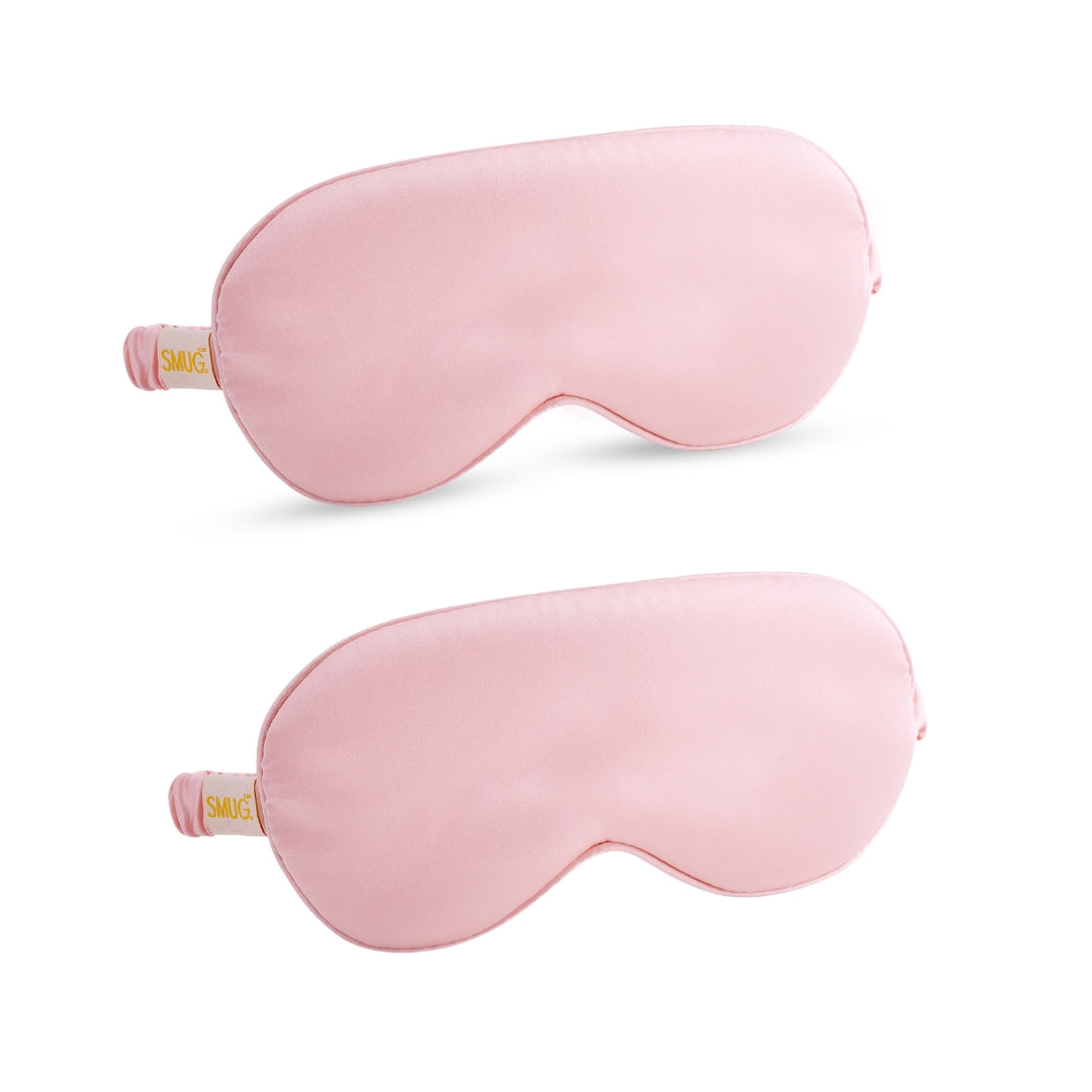 Satin Sleep Mask Twin Pack Sets - Various Designs Pink - Satin Sleep Mask Set