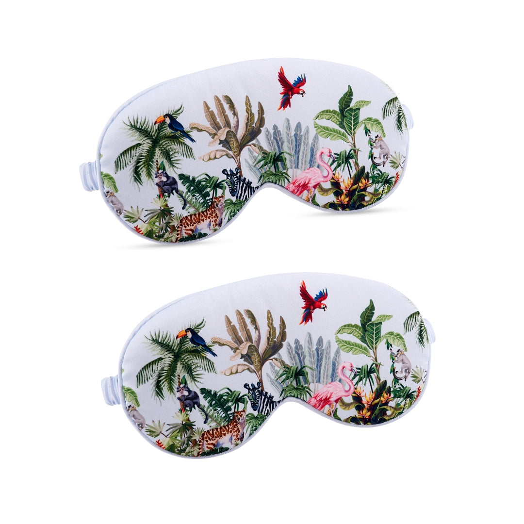 Satin Sleep Mask Twin Pack Sets - Various Designs Jungle - Satin Sleep Mask Set
