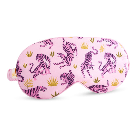 Satin Sleep Mask with Trendy Tiger Print