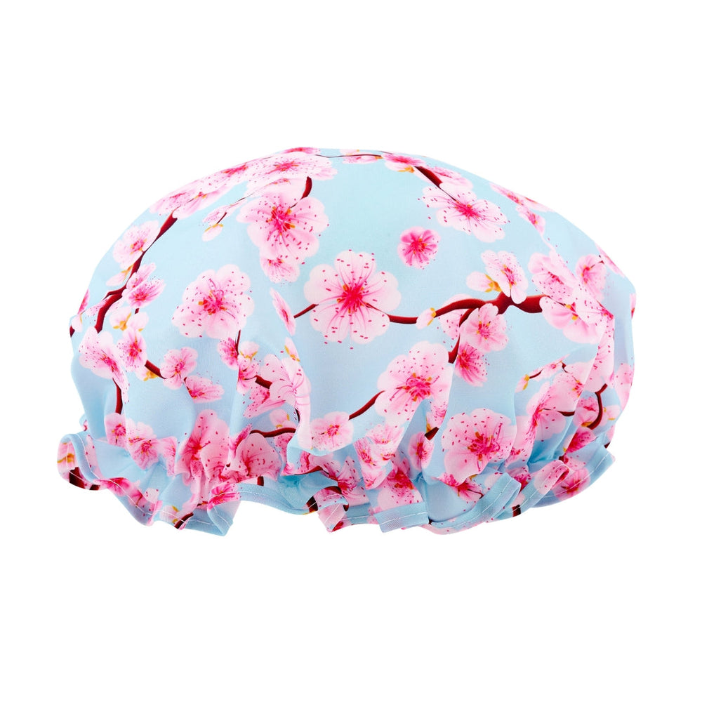 Touca de banho - Estampado de flor de cerejeira