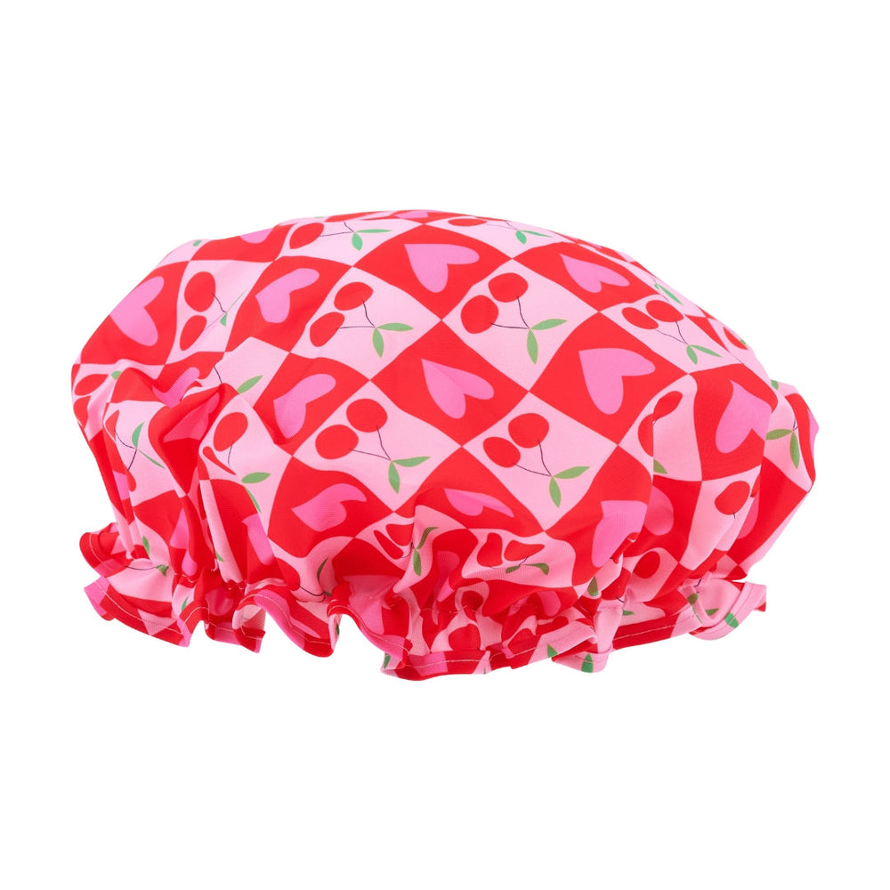 Bonnet de douche - Imprimé cerises douces