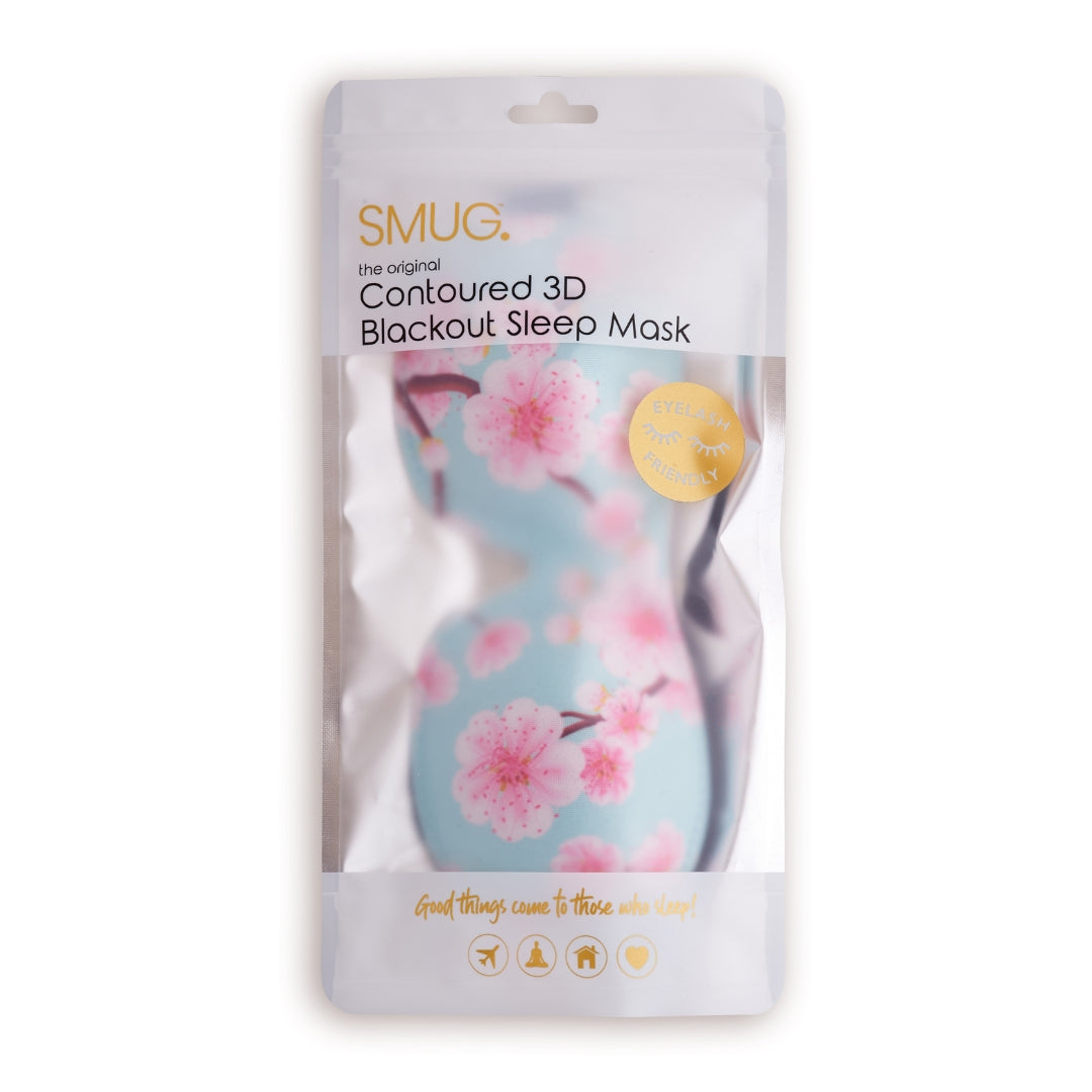 Contoured 3D Blackout Sleep Mask - Cherry Blossom Print - Contoured Sleep Mask