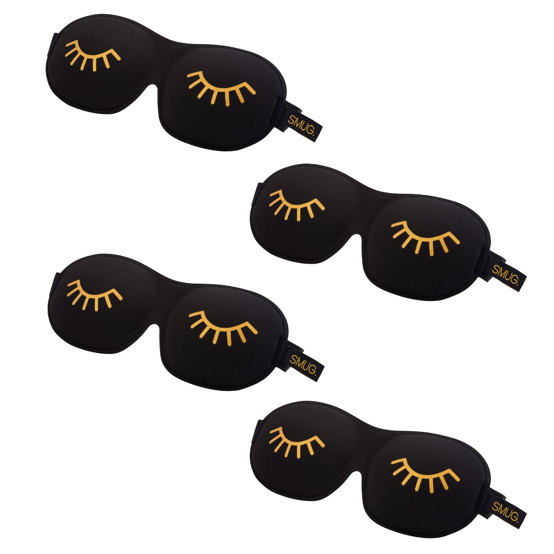 Contoured Sleep Mask Multipack Sets - Various Designs Wink Black - Contoured Sleep Mask Set