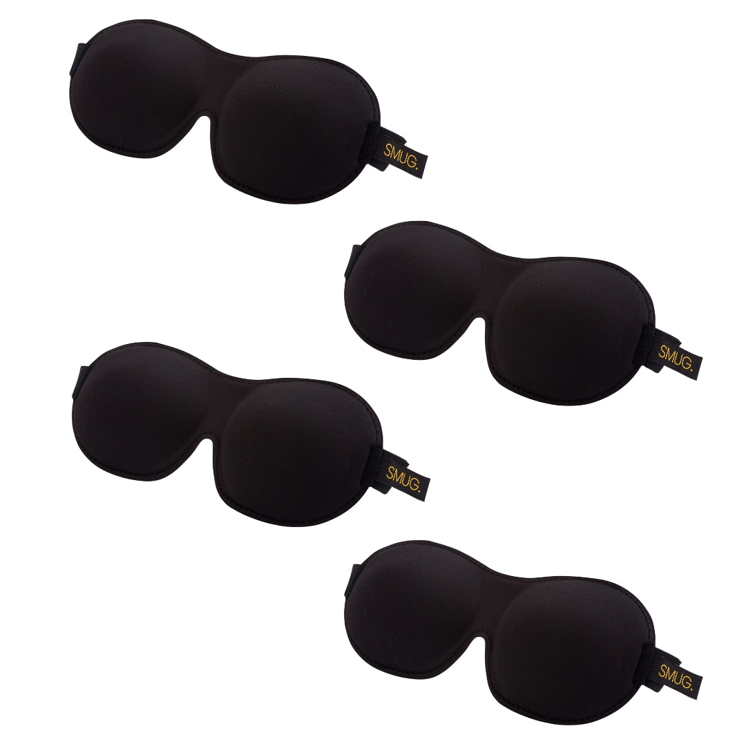 Contoured Sleep Mask Multipack Sets - Various Designs Black - Contoured Sleep Mask Set