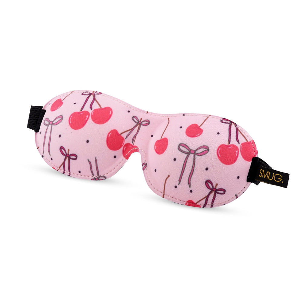 Máscara de dormir blackout 3D contornada, cerejas cor-de-rosa