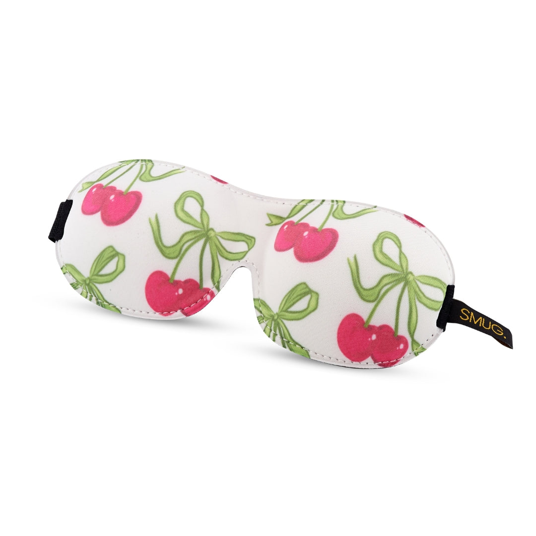 Contoured 3D Blackout Sleep Mask, White Cherries - Contoured Sleep Mask