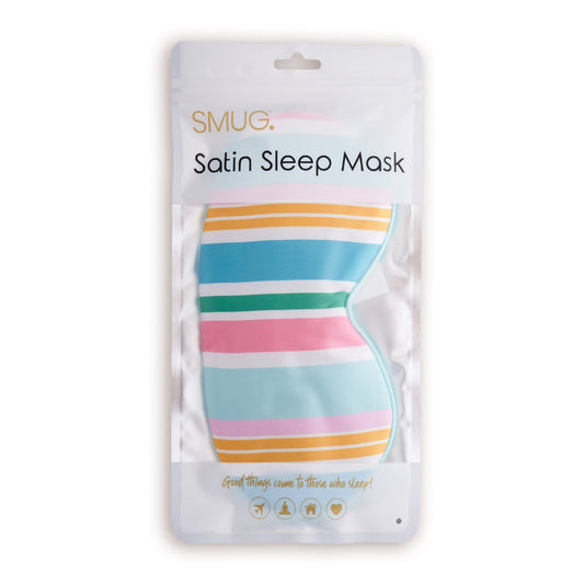 Satin Sleep Mask - Bold Stripe Print - Satin Sleep Mask