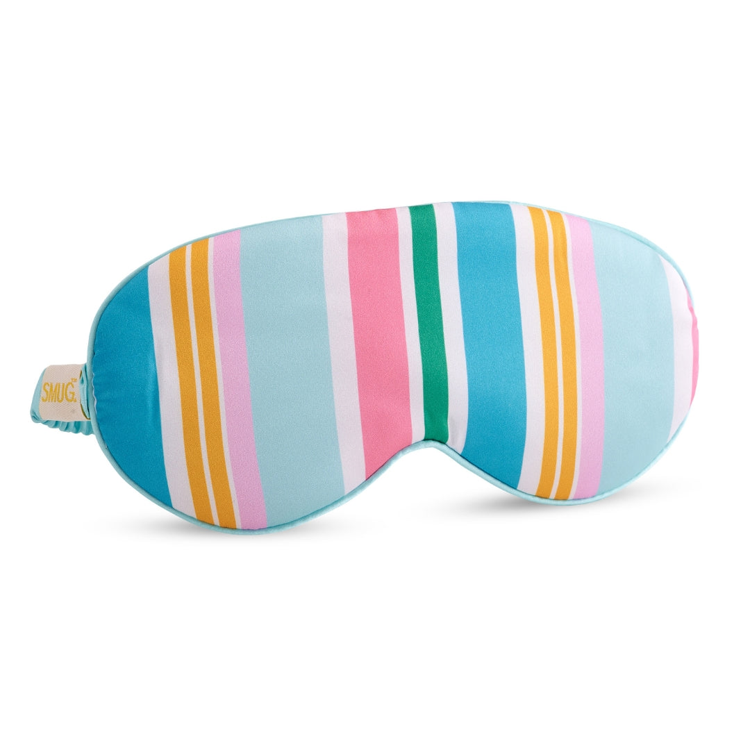 Satin Sleep Mask - Bold Stripe Print Sleep Mask Only - Satin Sleep Mask