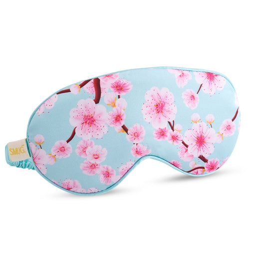 Satin Sleep Mask - Cherry Blossom Print Sleep Mask Only - Satin Sleep Mask