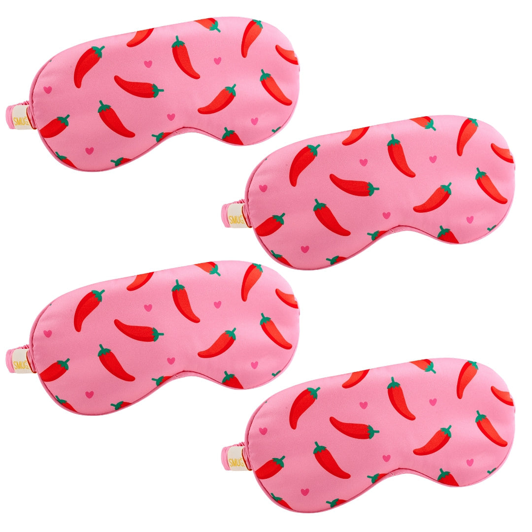 Satin Sleep Mask Multipack Sets - Various Designs Chilli Pepper - Satin Sleep Mask Set