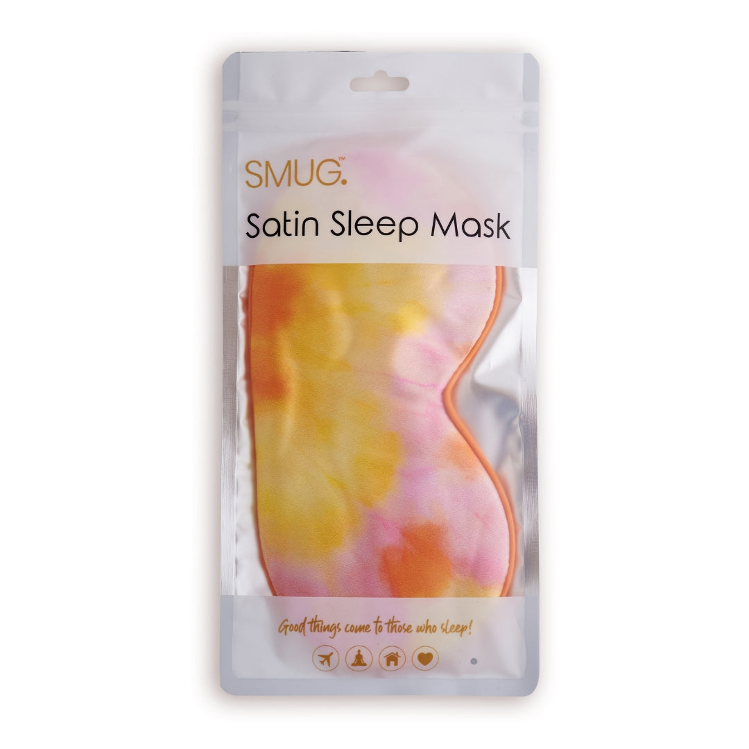 Satin Sleep Mask - Orange Tie Dye - Satin Sleep Mask