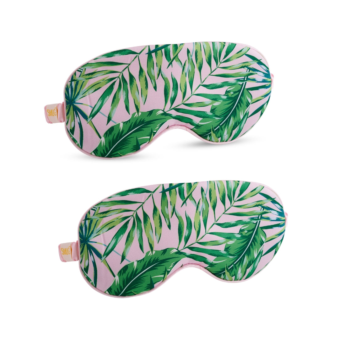 Satin Sleep Mask Twin Pack Sets - Various Designs Palm - Satin Sleep Mask Set
