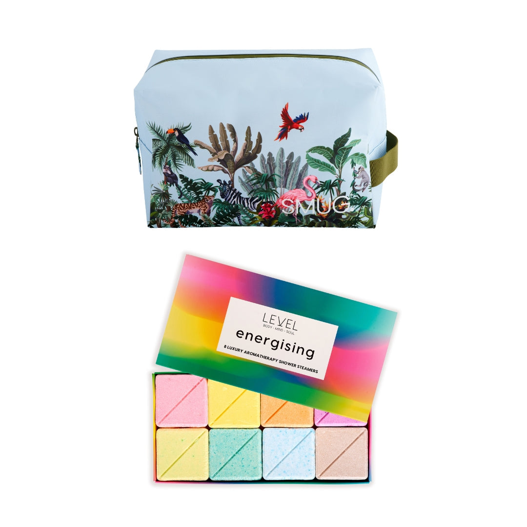 SMUG Wake-Up Wash Bag Set with Energising Bath Blocks Jungle - Wake Up Wash Bag Set