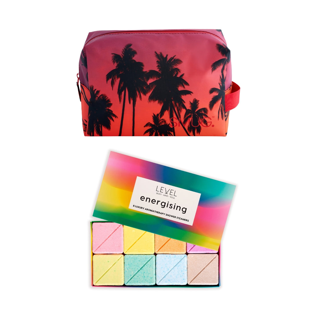 SMUG Wake-Up Wash Bag Set with Energising Bath Blocks Sunset - Wake Up Wash Bag Set