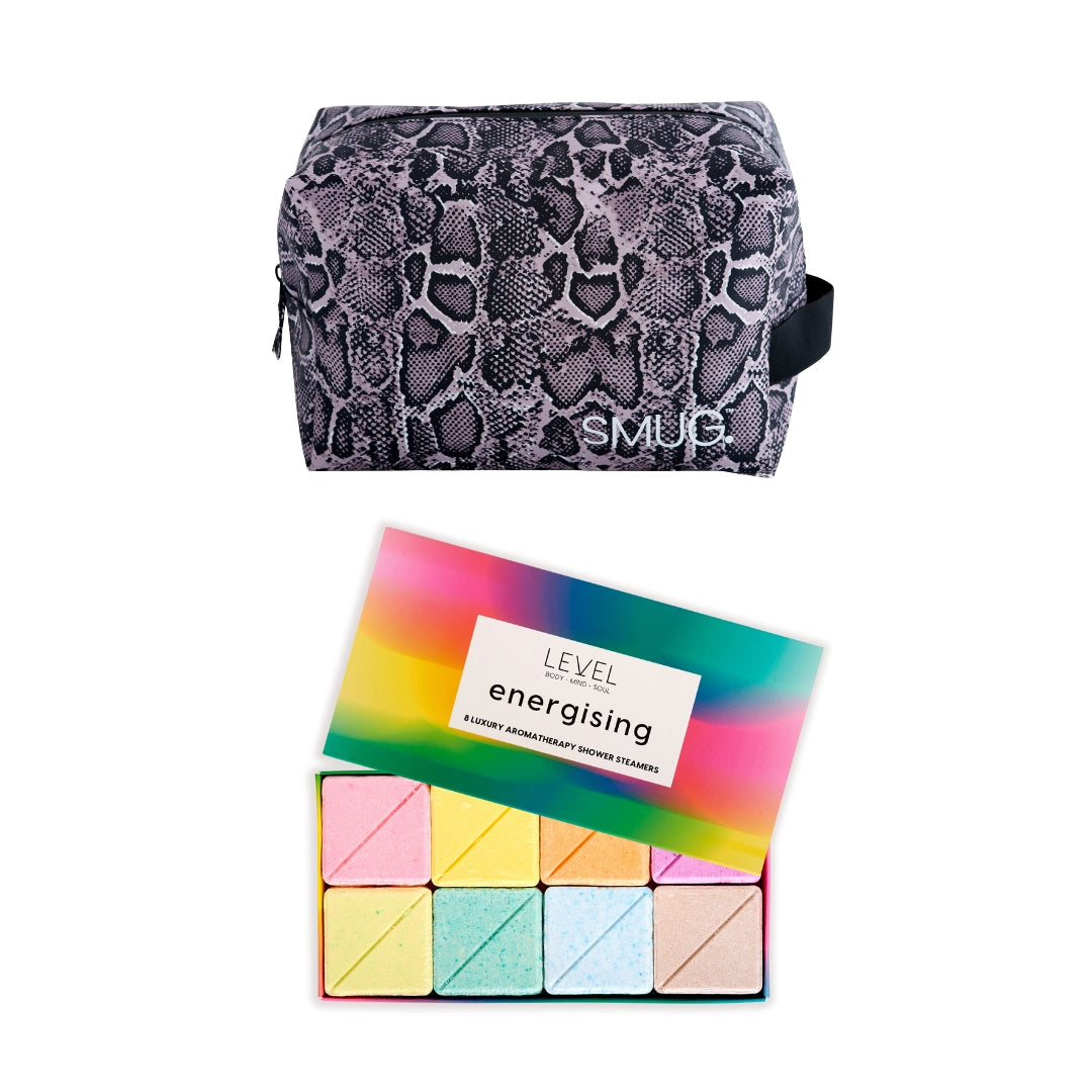 SMUG Wake-Up Wash Bag Set with Energising Bath Blocks Snake - Wake Up Wash Bag Set