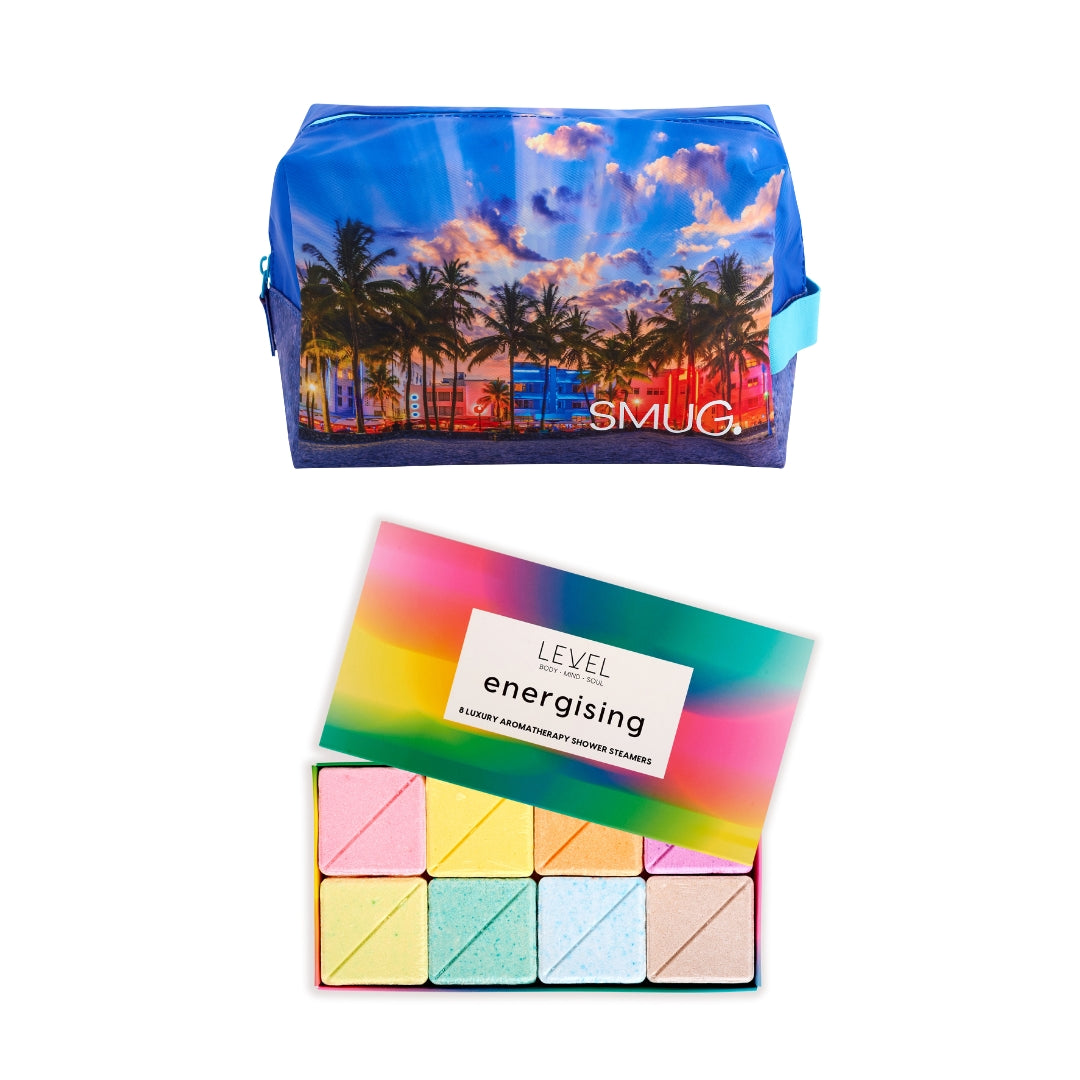 SMUG Wake-Up Wash Bag Set with Energising Bath Blocks Miami - Wake Up Wash Bag Set