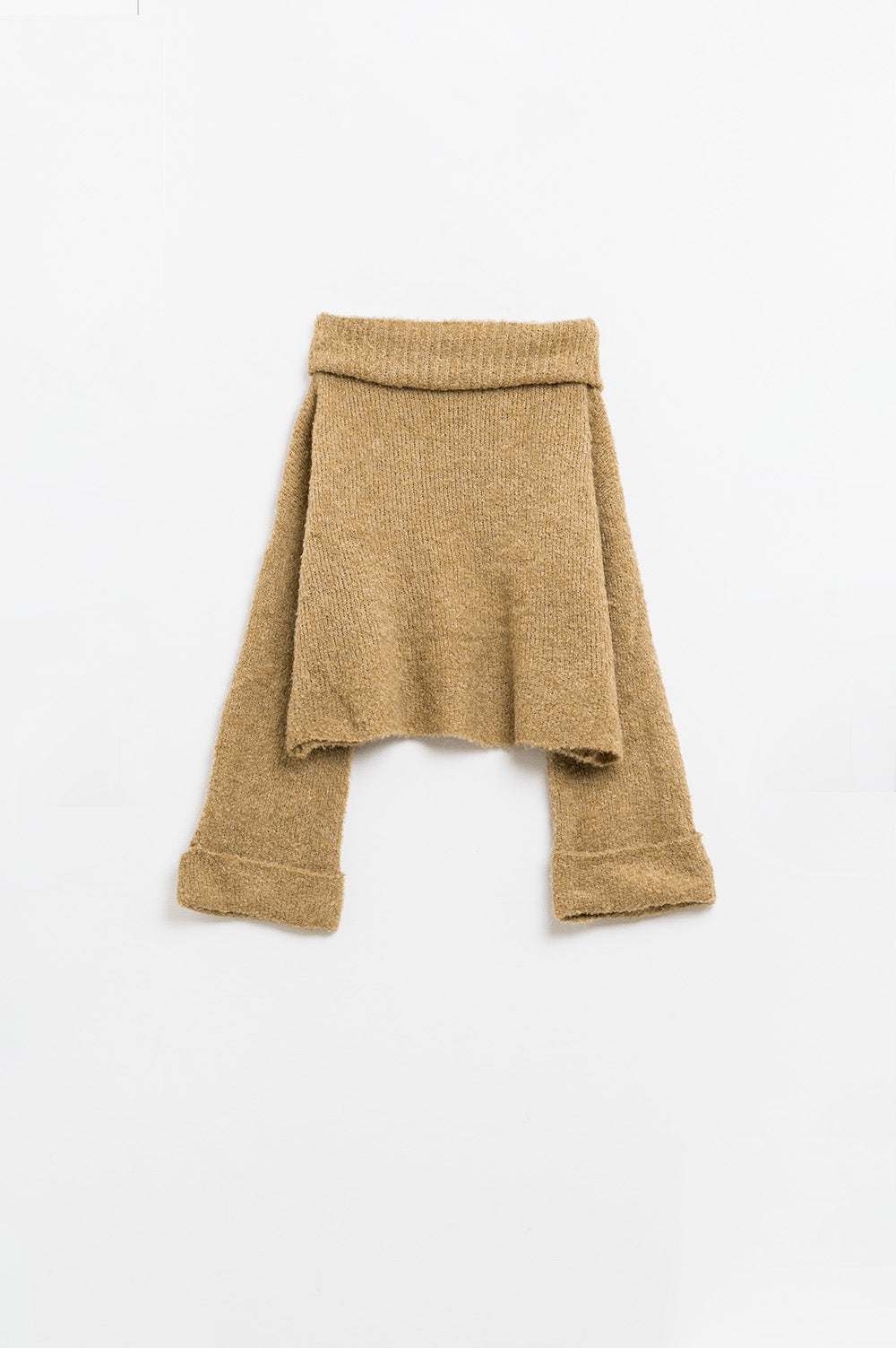 soft knitted high neck sweater in camel color - Jumpers