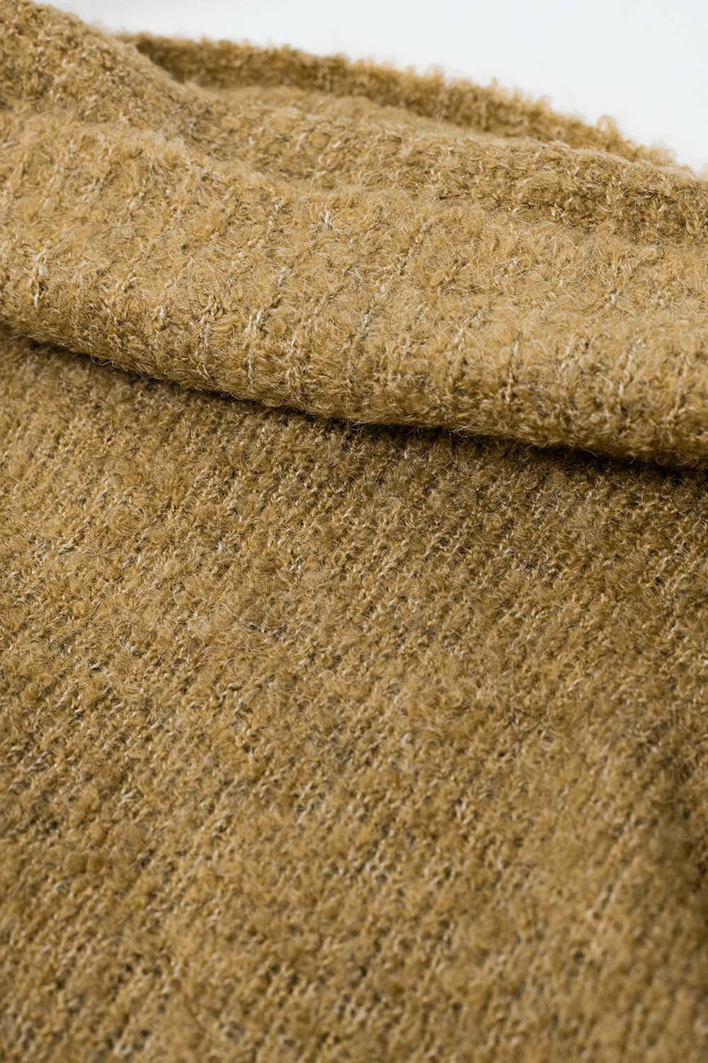 soft knitted high neck sweater in camel color - Jumpers