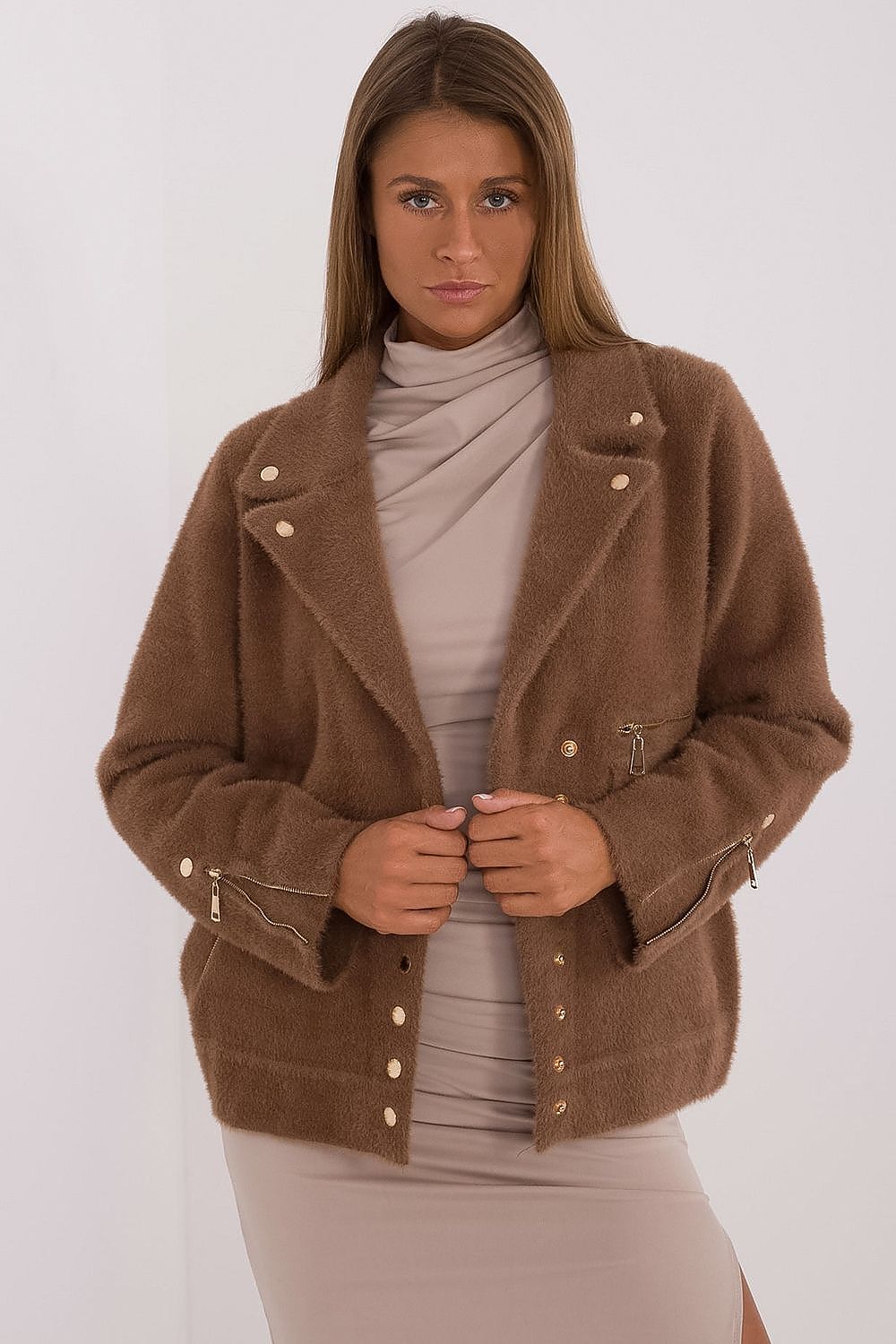 MBM Soft Luxury Casual Jacket for Stylish Women brown one-size-fits-all - Coats & Jackets