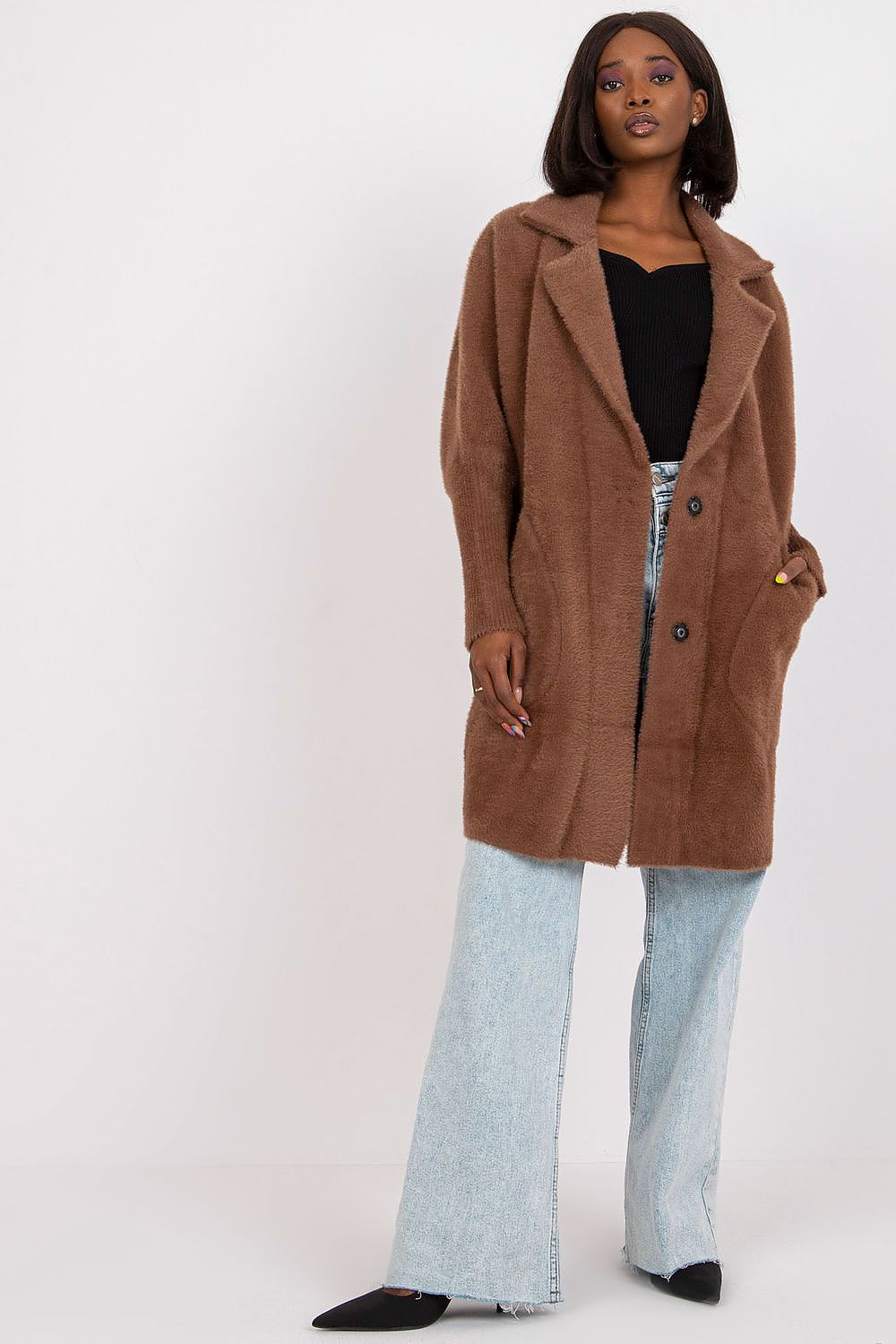 Manteau en laine mélangée douce MBM pour une polyvalence tendance