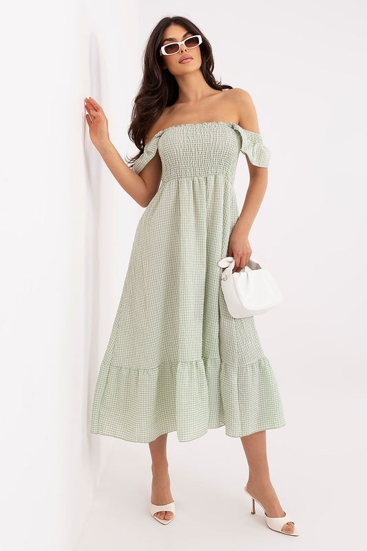 Spanish Dress - Trendy Off-Shoulder Style green one-size-fits-all - Dresses