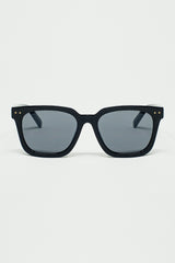 square bevel frame sunglasses in black